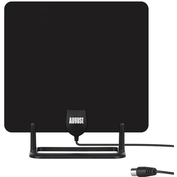 Antenne TV Intérieure - August - DTA450 - Haut gain 5 dBi - Câble de 3m - UHF-VHF