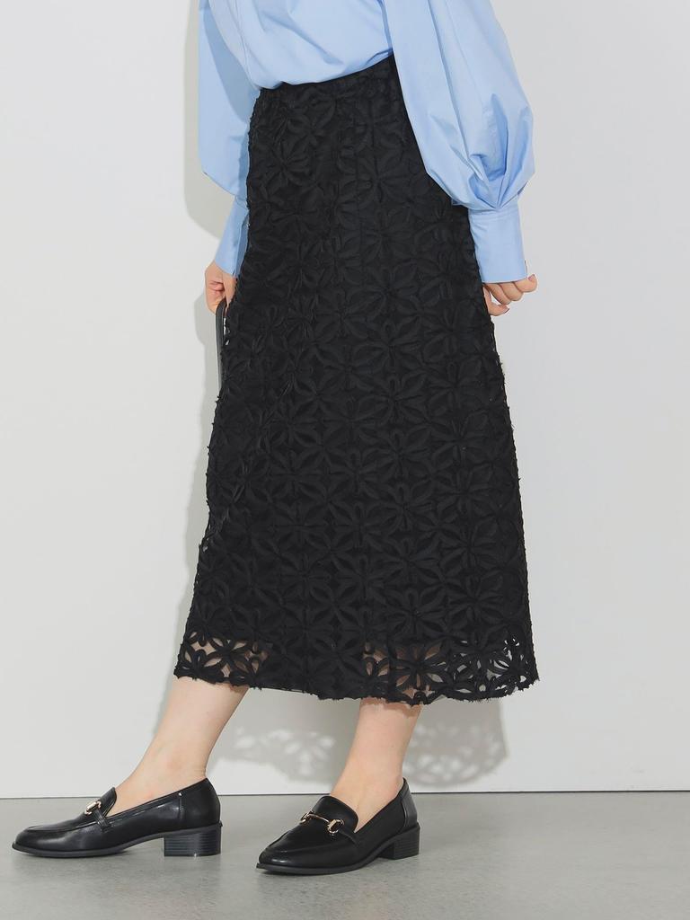 Skirt Lace SK BLACK ONE SIZE [BEAMS HEART] P/Embroidered Women's