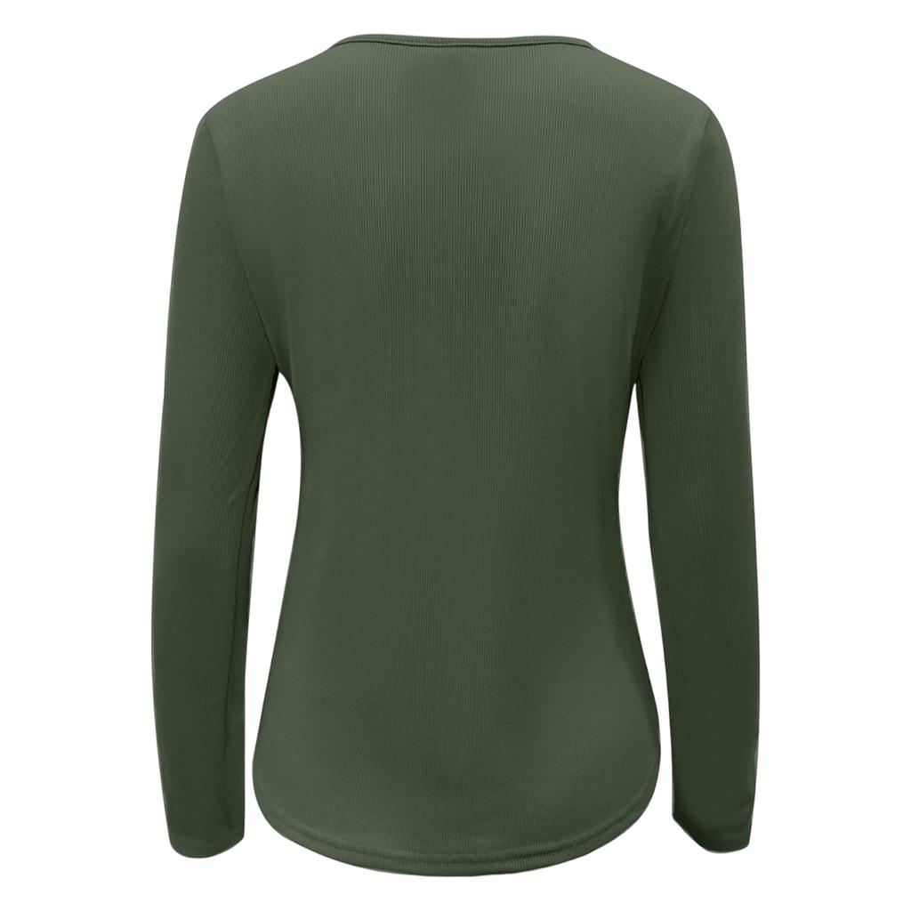 Women's Fashion Casual Knit Slim Long Sleeve Pullover Zipper Top Blouse