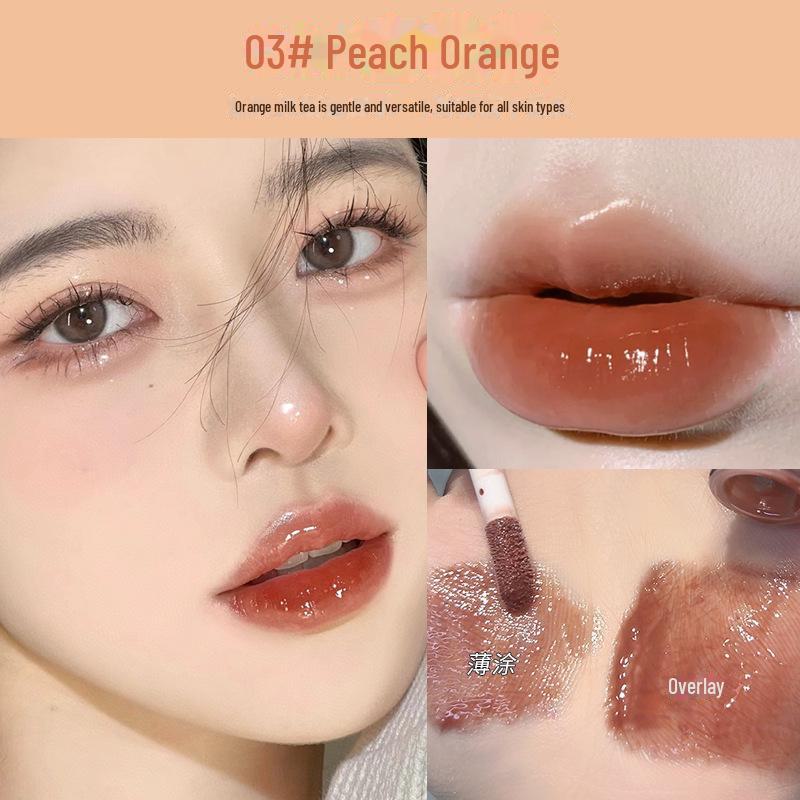 

Масло-блеск для губ Mingxizhi: Dudu Light Transparent Gloss для зеркального покрытия стекла, идеально подходит для студентов и вечеринок. 03# Apricot, peach and orange абрикосовый/персиковый