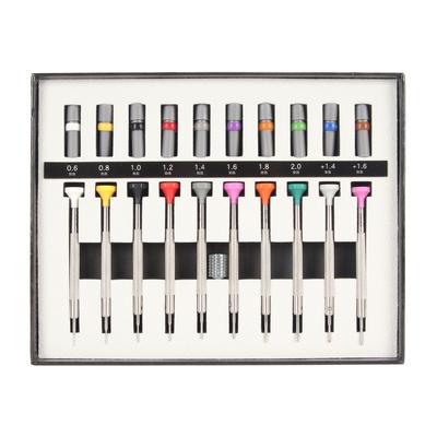 Set di 10 Cacciaviti per Orologi 8 Misure a Taglio e 2 Misure a Croce Acciaio Inossidabile Strumenti Cacciavite per Orologi