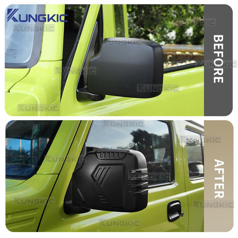 ABS Matte black for Suzuki Jimny JB64 JB74 2018 2019 2020 2021 2022 2023 2024 2025 LHD RHD Car Rearview Mirror Cover Trim 2pcs
