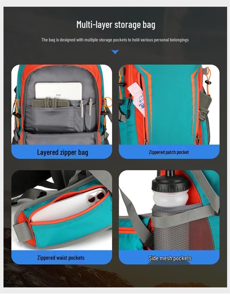 Multifunctional Waterproof Hiking Backpack - Large Capacity for Outdoor Sports, Camping, and Travel - Unisex Design