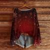 Women's Round Neck Lightweight Sweater Casual Long Sleeve Christmas Print Knit Pullover.