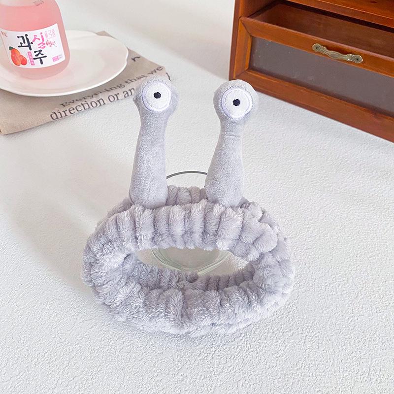 Snail Plush Alien Eye Headband & Hair Tie for Makeup and Face Wash