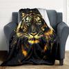 1pc Tiger Print Soft & Warm Polyester Knit Blanket, Digital Printed, All-Season Throw for Napping, Traveling, Sofa yy250906005