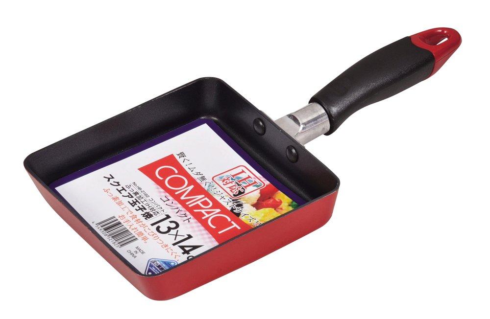 Pearl Metal Mini Egg Roll Frying 13 X 14 IH Pan, Cm, Square, Compatible, Non-stick Coating, Compact, HB-2182