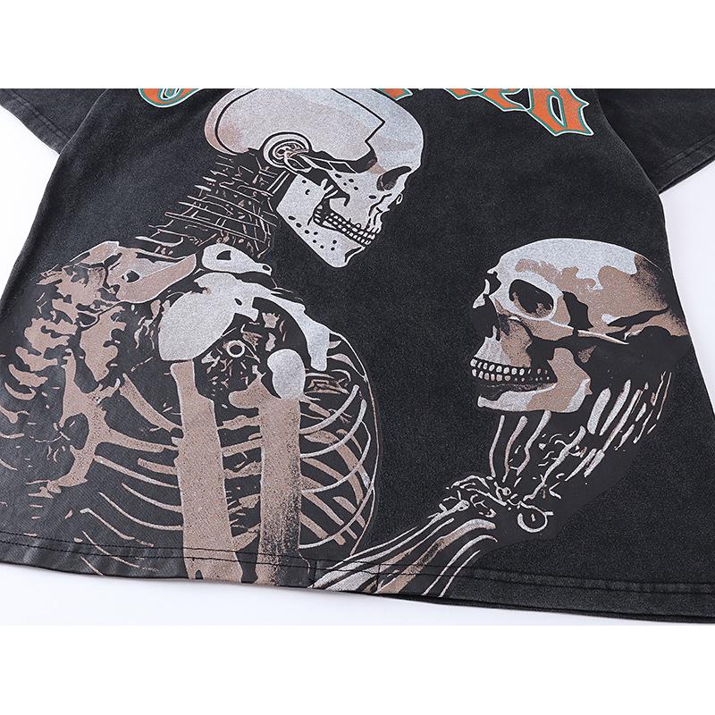 Skeleton Lovers Vintage Washed Streetwear T-Shirt
