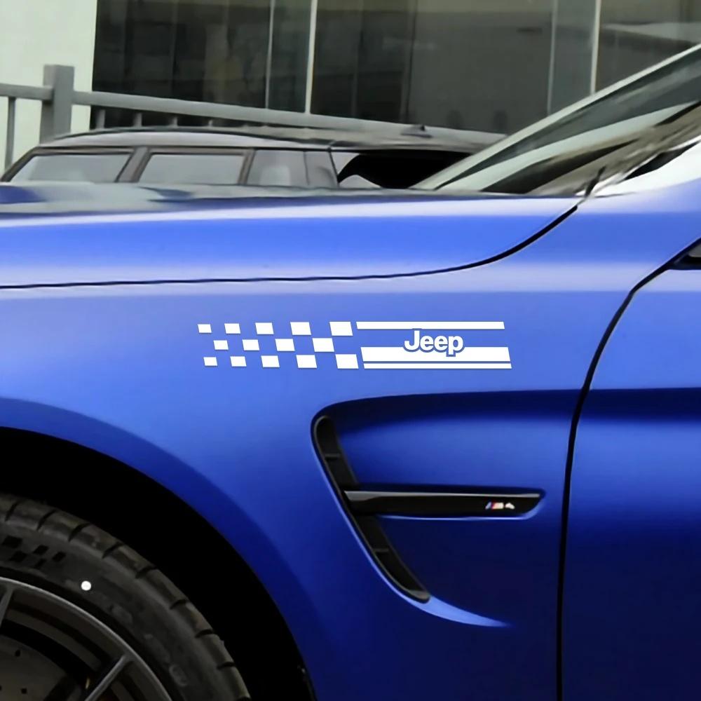 2Pcs Reflective Waterproof Car B Pillar Sticker Decal for Jeep Renegade Wrangler Grand Cherokee Compass Patriot Auto Accessory AMN1