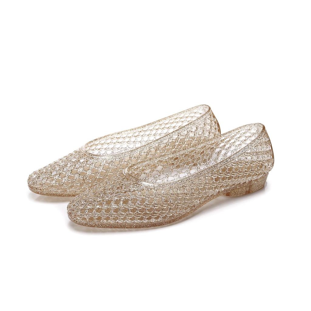 Korean Shallow Mesh Slip-On Women's Transparent Casual Sandals