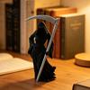 Compact Gothic Collectible Female Grim Reaper Statue with Sickle 3D Printed Black Robe Dark Queen Figurine Mysterious Sculpture for Home Office