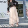 QICED Pantalones y pantalones casuales de moda para mujer, estampados de color sólido, verano, primavera