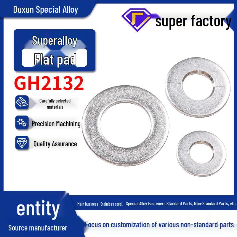 GH2132 A286 High-Temperature Alloy Thickened Round Flat Washer Steel Ring, Custom Made