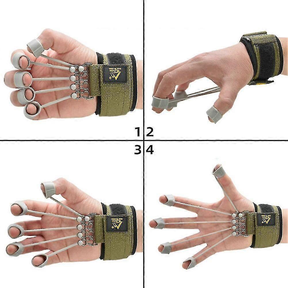 Finger Extensor Exerciser Hand Yoga Resistance Band Strength Trainer Tw
