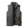 Gilet Uomo Stile Coreano Foderato in Pile Spesso Autunno Inverno Trapuntato a Rombo con Zip Senza Maniche Gilet Casual Caldo Gilet da Vita