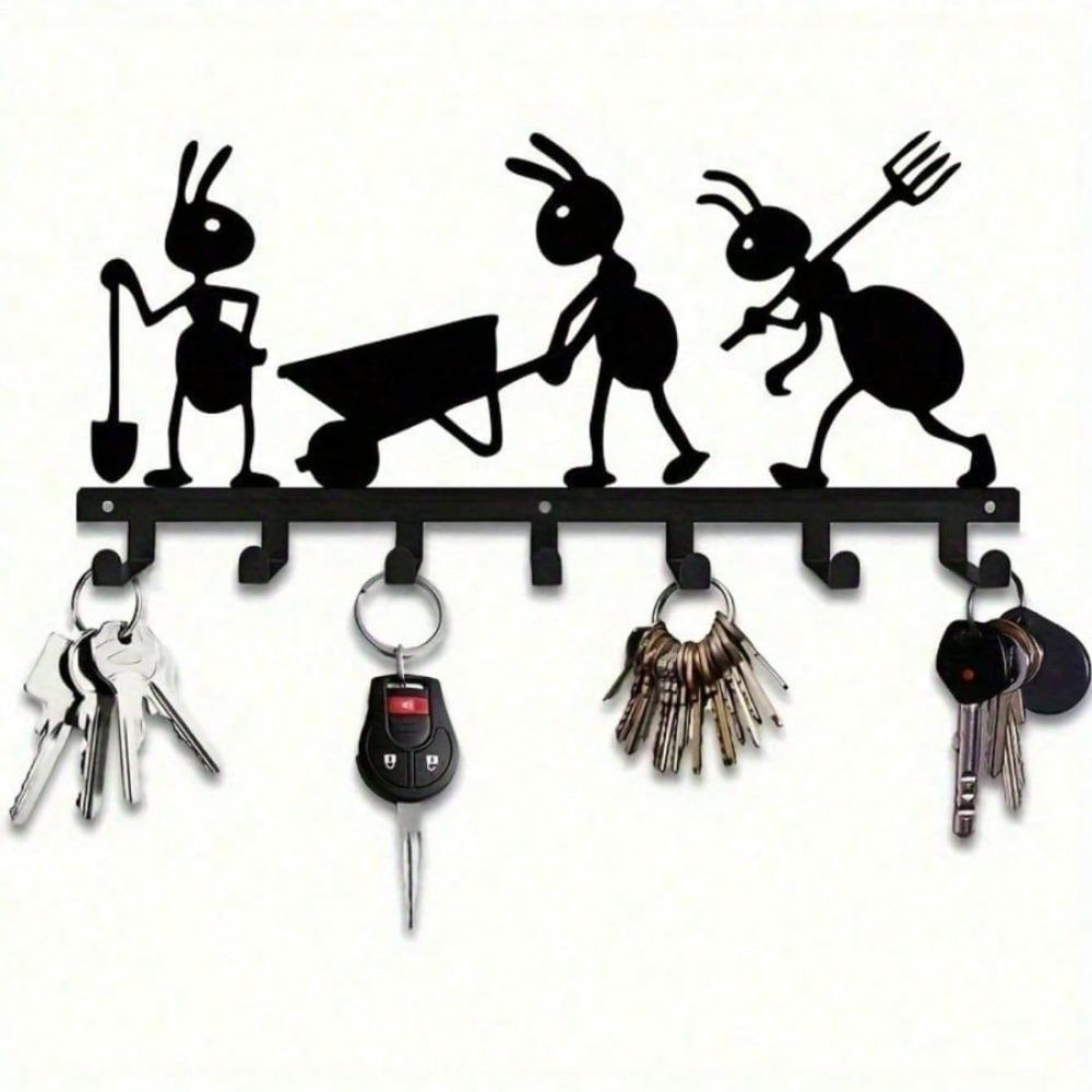 Metal Wall Mount Key Holder Heavy Duty Keychain Organizer Ant Design Entryway Storage Hanger