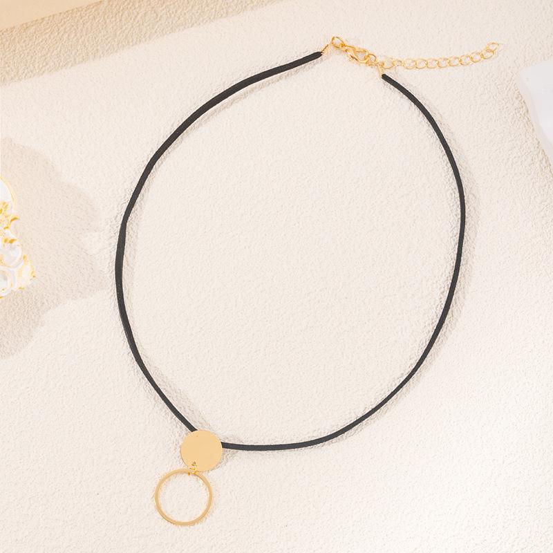 

Преувеличенное круглое подвесное украшение модное сплавное универсальное ожерелье нишевая веревочная цепочка геометрическое ожерелье