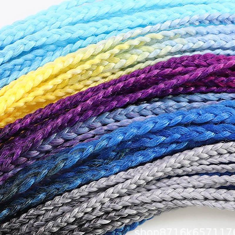 Buy Hair Color Gradient Dirty Braided Ponytail Women Elastic Hair Band