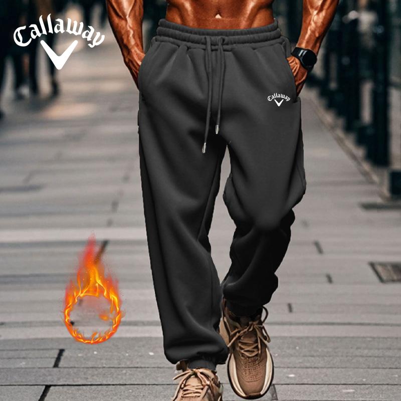 

Callaway Men s Embroidered Casual Pants in Autumn and Winter, Fleece Solid Color Fashionable Sanitary Pants, Outdoor Sports Pants S темно-синий