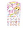 Crux Fluffy Rabbit Marble Sticker Cute Rabbit and Bear Star and Heart 15 Pieces Flakes, Characters, Pink, Shape,