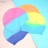 Gradient Color Silicone Swim Cap, Waterproof Elastic Swimming Cap for Adults and Kids