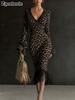 Women's Floral Knit Dress with V-Neck and Fringe Details for Spring Summer Casual Wear