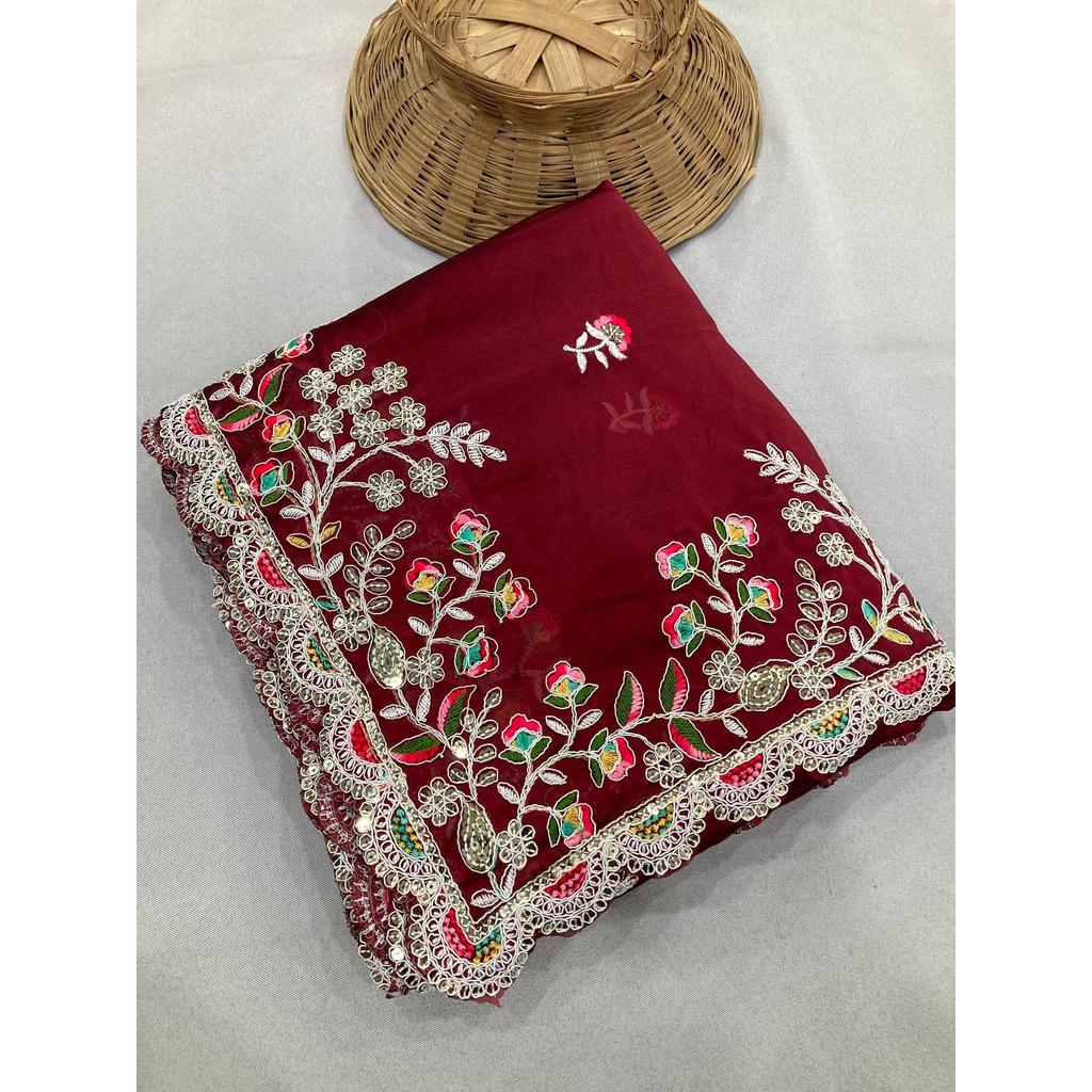 Midnight Elegance Rangoli Silk Saree