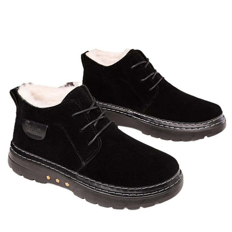 Plush Ankle Boots Waterproof Short Snow Boots Warm Ankle Boots Comfortable Mens Thickened for Outdoor Travel