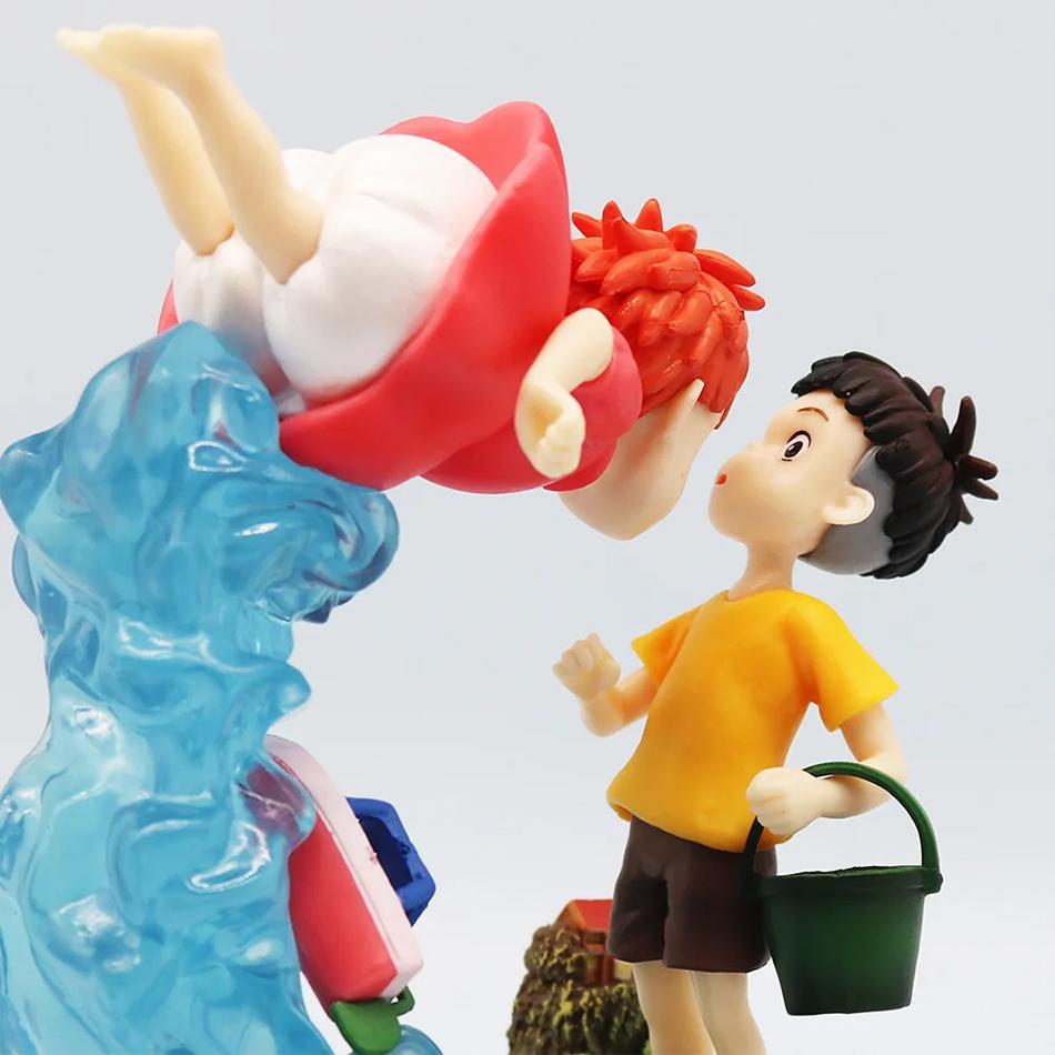 Ponyo On the Cliff Japanese Anime Character 18cm Ponyo Sosuke Cute Character Handmade PVC Model Anime Peripheral Birthday Gift