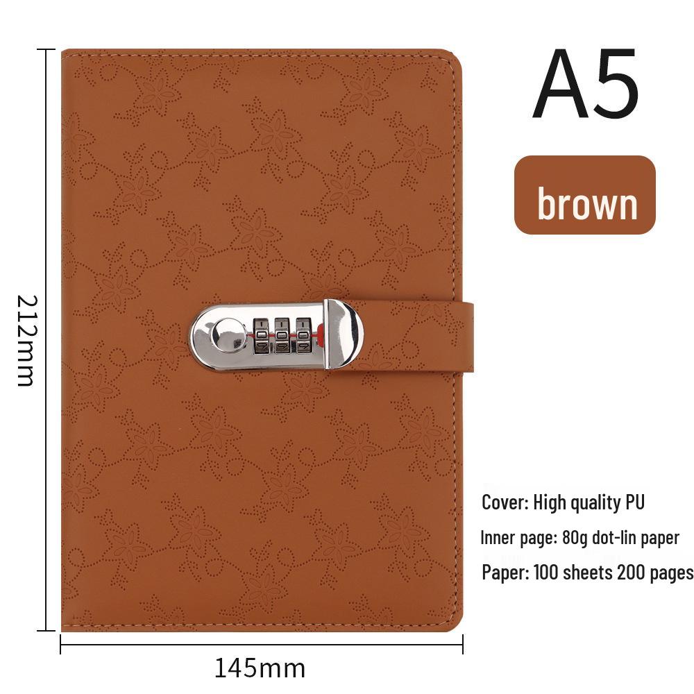 A5 Password-Lock Notebook: Customizable Business Planner & Confidential Journal A5