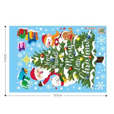 2025 Christmas Window Decoration Electrostatic Sticker Christmas Tree Santa Claus Snowflake Pattern Deca Gift Wall Sticker