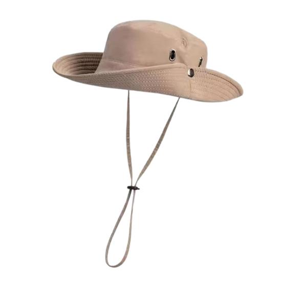 Fishing Hat Adjustable Drawstring Wide Brim Sun Protection Hat Breathable Quick-Drying
