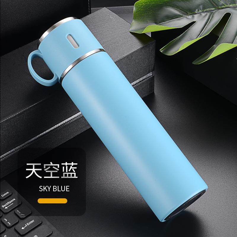 111 portable thermos cup with lid, dual-purpose large-capacity portable water cup with lid, business gift lettering cup