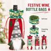 Christmas Wine Bottle Cover with 3D Forest Man Figurine, Wine Bottle Gift Bag