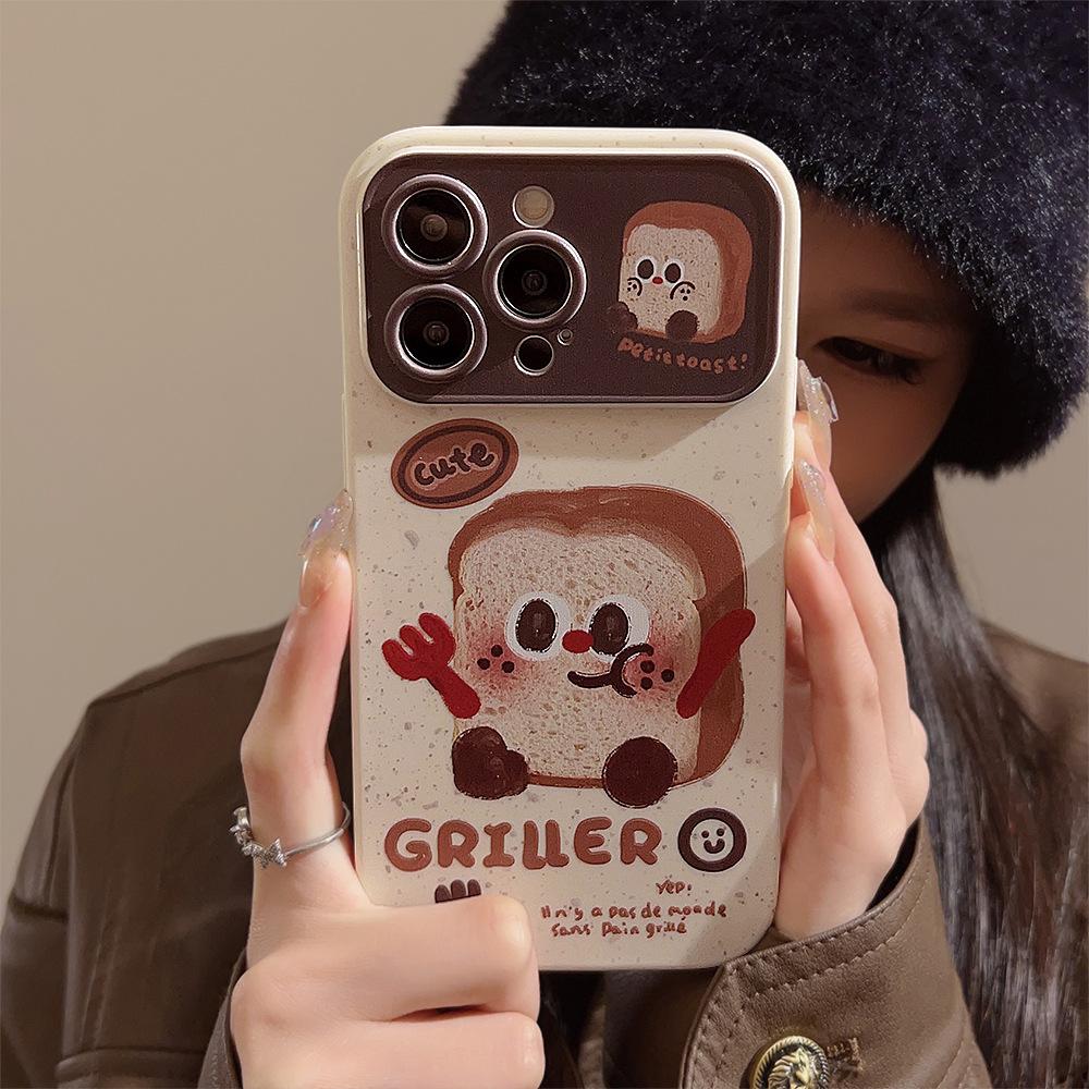 

Toast Bear Hanging Rope for IPhone17 for IPhone Case 13promax16 Cute 15 Soft For Huawei Nova10SE