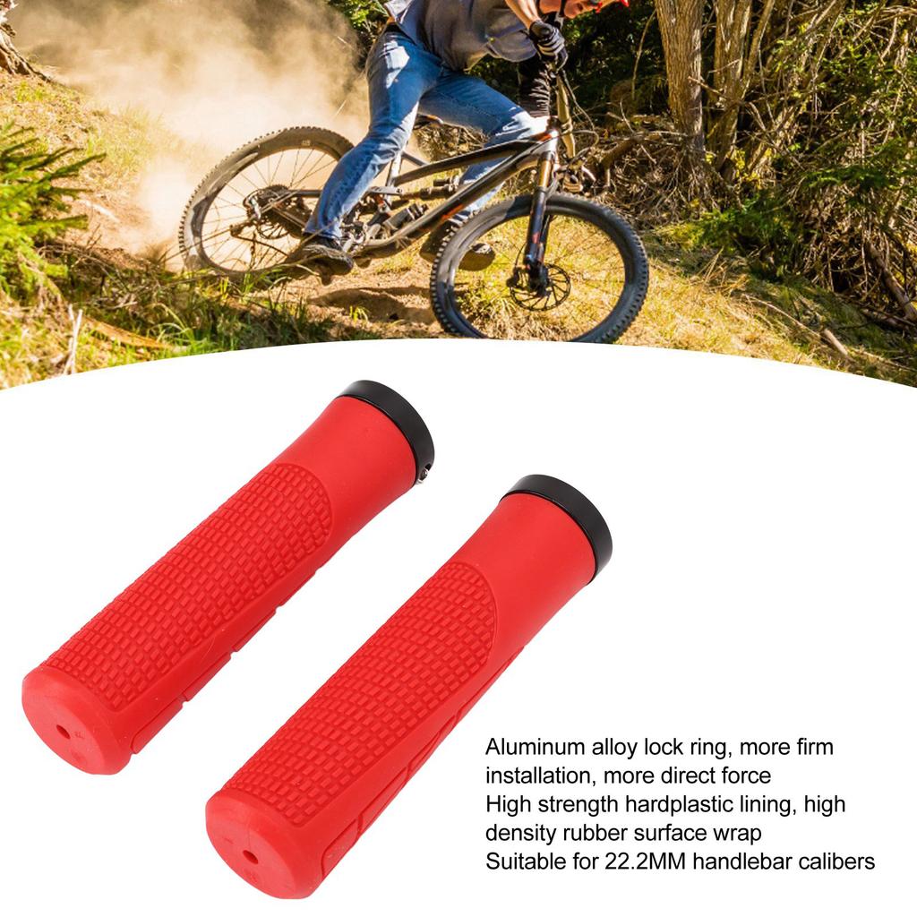 2 PCS Bike Rubber Handlebar Grips Anti Slip Handlebar Cover Shockproof Mountain Bike Handles