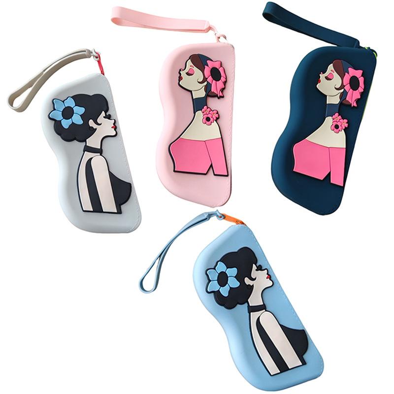 Modische Tragbare Multifunktionale Brillen Tasche Wasserdicht Staubdicht Münzbeutel Silikon Kleine Gegenstände Taschen Brillenetui für Reisen