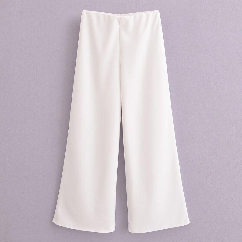 Fashion Style 2024 Autumn New Women's Clothing Waistband Long Plaid Sleeveless Soft Vest Pants 3644627