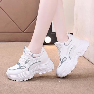 Fashion New Round Toe Breathable and Comfortable Casual Sneakers Spring/autumn Thick Sole Large Size Walking Shoes for Women