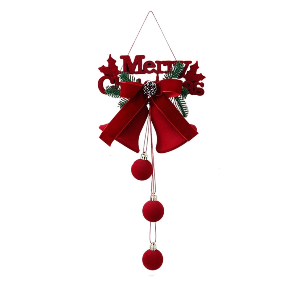Nordic Flocked Bells Christmas Ornament Christmas Ball Hanging Pendant Christmas Tree Decorations for Home Decoration