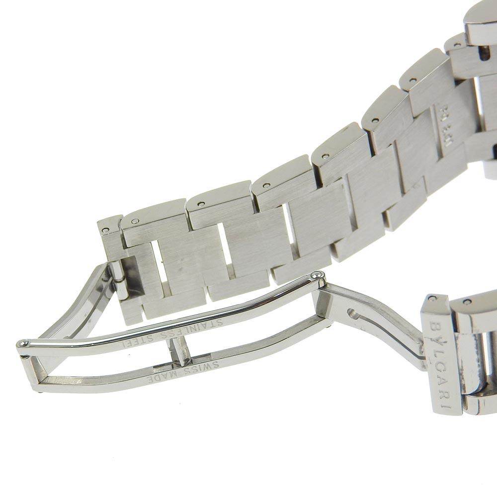 Bvlgari Rettangoro Watches RTC49S WhiteDial Stainless Steel Quartz Chronograph Mens Used