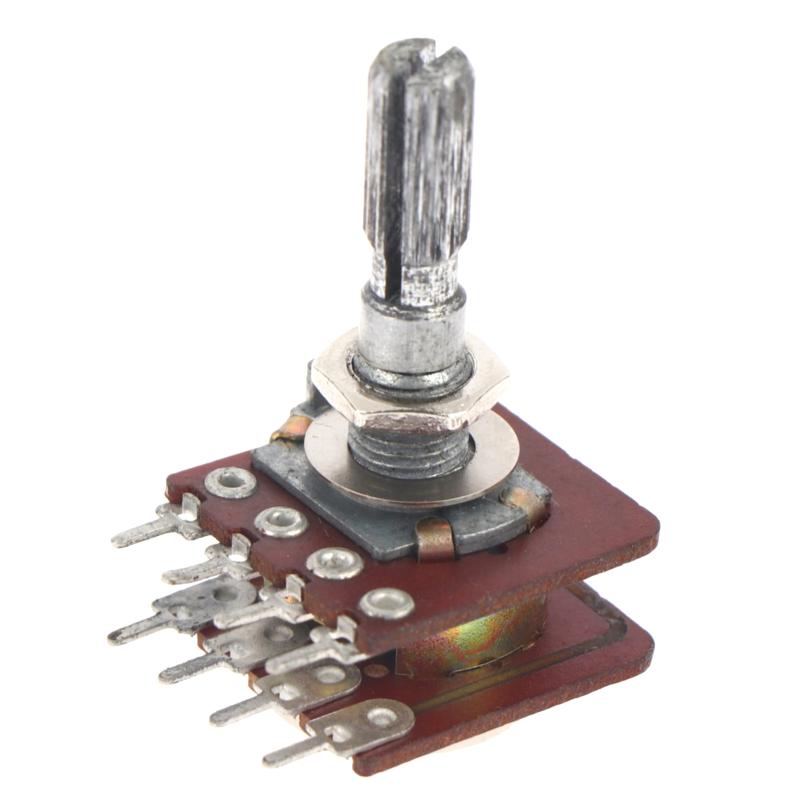 

RK16 Double Potentiometer B100K 2Pcs 25MM Long Shaft For Audio Tone Adjustment Replacement Parts