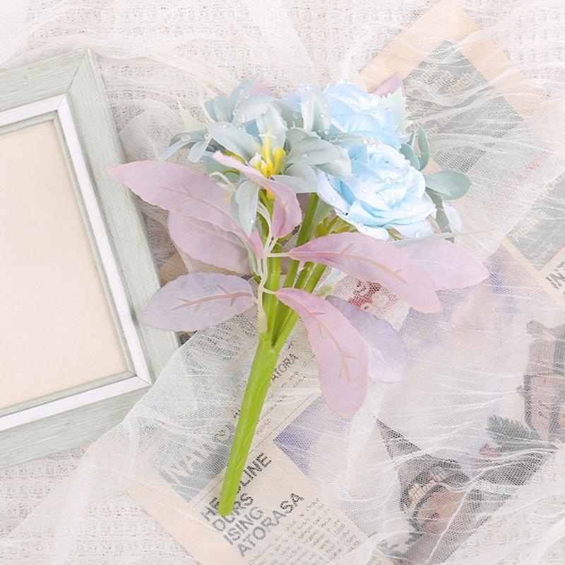 Artificial Flowers Artificial Rose Flower Bouquet for Wedding Party Decoration, Realistic Flower Table Centerpiece Decor