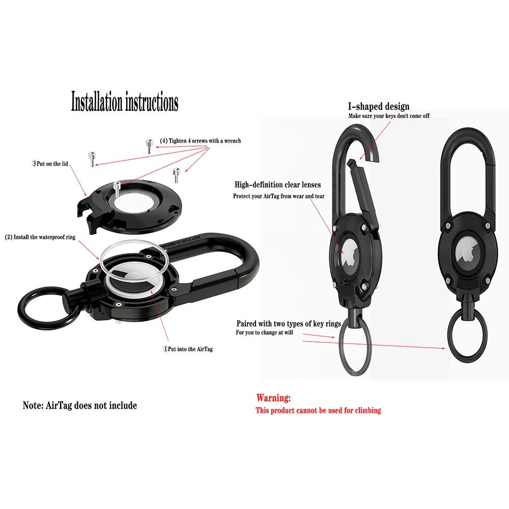 For Airtag Case with Keychain, Cool Armor Reinforced Shockproof Airtag, Hard PC Scratch Resistant Airtag Tracker Keyring