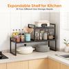 DOLALIKE Expandable kitchen Countertop Organizer, Stackable Cabinet Shelf Organizers, Space Saving Spice Rack Pantry Storage for Bathroom Office