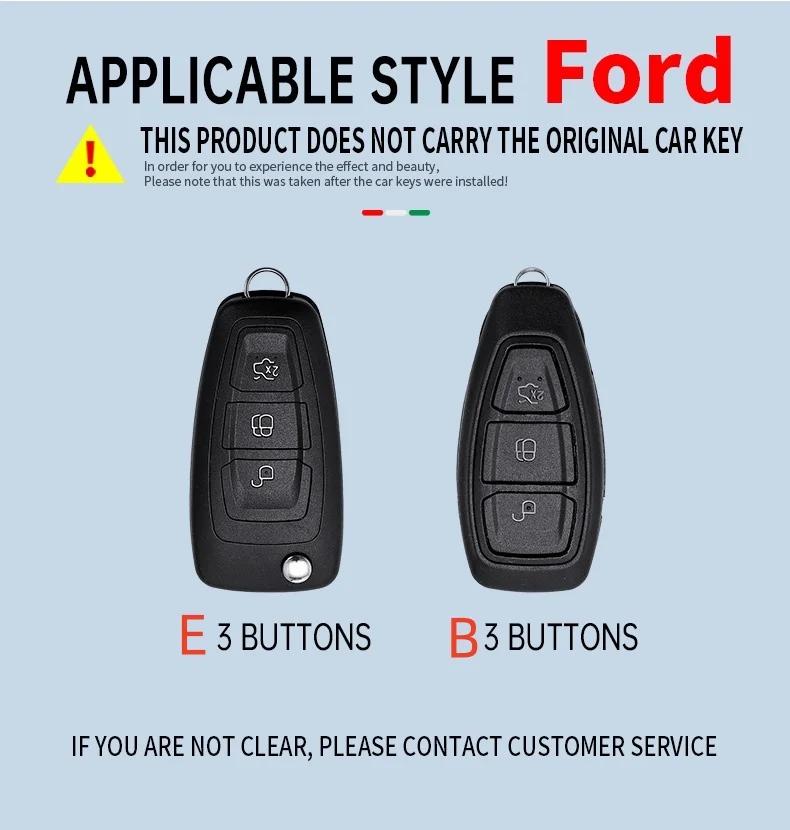 QVEE1 Zinc Alloy Car Remote Key Cover Case Shell Bag For Ford Fiesta Focus Ecosport Kuga C-Max S-Max Tourneo 2017 Keychain Accessories