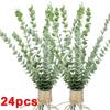 12/36pcs Green Artificial Eucalyptus Stems Fake Plants Eucalyptus Leaves Branches Flower Bouquet Wedding Christmas Party Decor