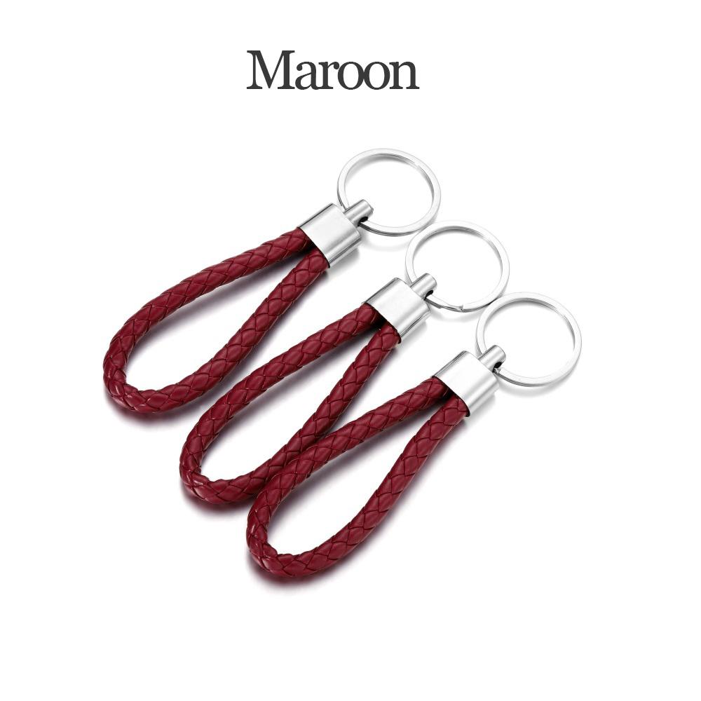 5Pcs/Pack PU Leather Braided Woven Rope Keychain DIY Bag Pendant Key Chain Holder Car Keyring Simple Multiuse Key Holder Gifts