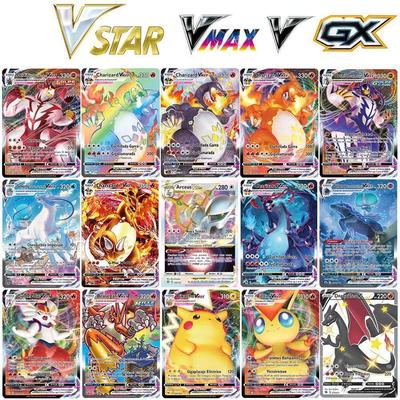100 st Pokemonkort Glänsande VSTAR GX EX VMAX MEGA TAG TEAM Energi Tränare Charizard Pikachu Samling Stridskort S24