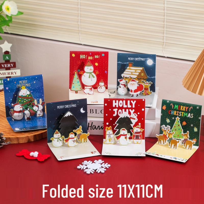 3D Christmas Music Greeting Card - Mini Cartoon Design for Children